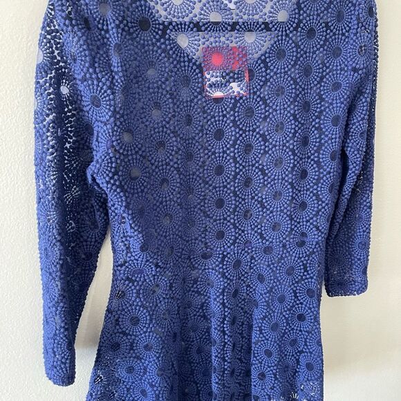 NWT Anthropologie Only Hearts Love is Enough Blue Sheer Lace Zipper large - Picture 9 of 13
